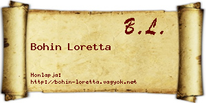 Bohin Loretta névjegykártya